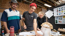 Product design students in workshop