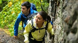 Hikers on a trail