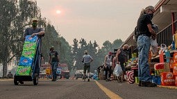 Wildfire evacuation center