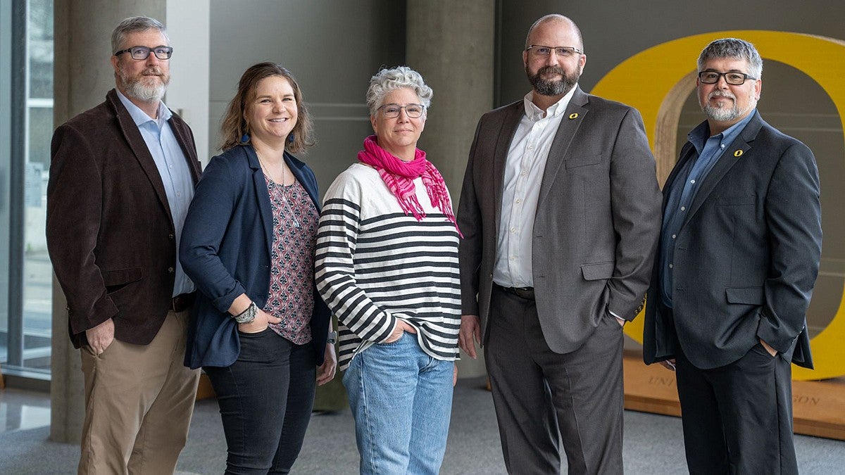 From left: Michael Coughlan, Heidi Huber-Stearns, Cass Moseley, André Le Duc and Ken Kato