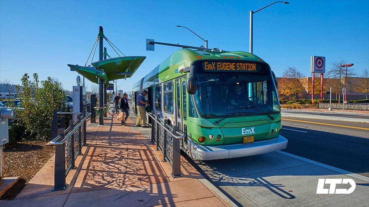 EMX bus at station