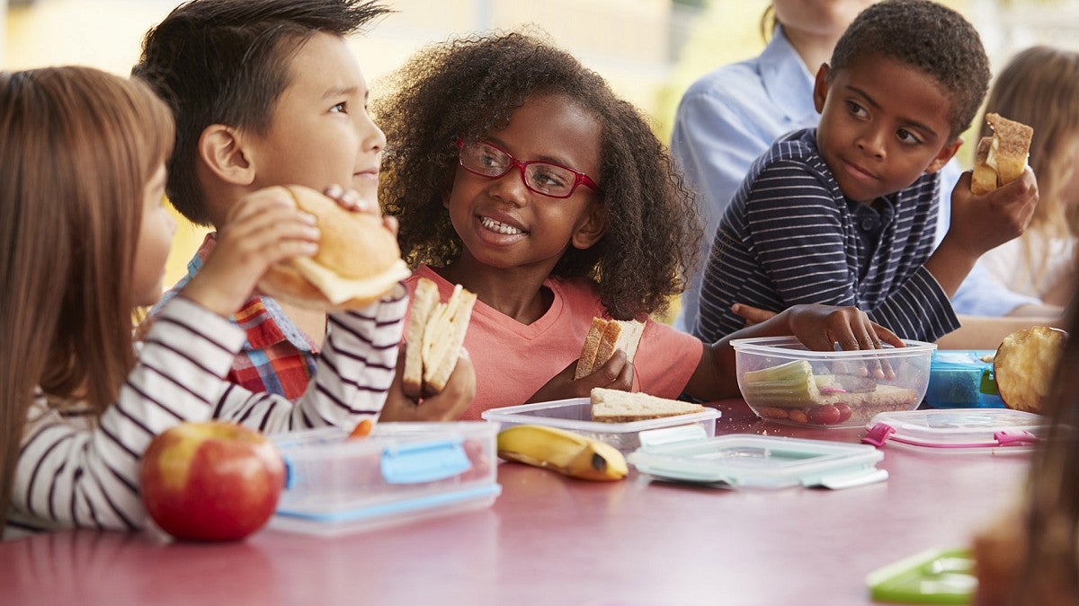 Kids eating lunch