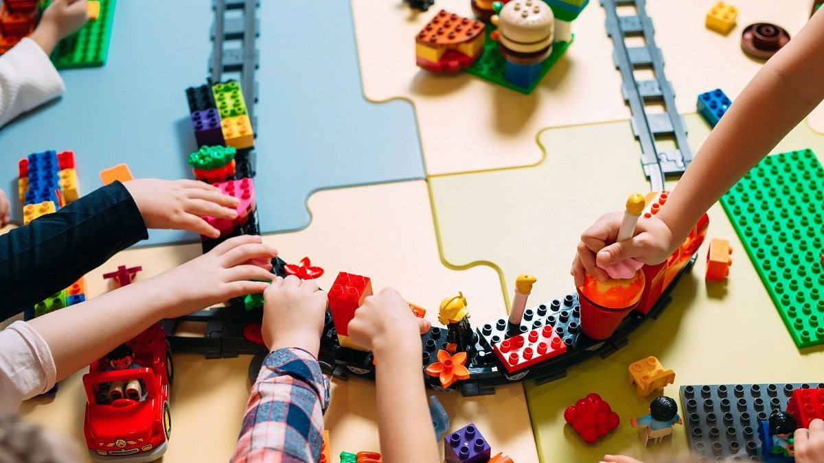 Children playing with toys