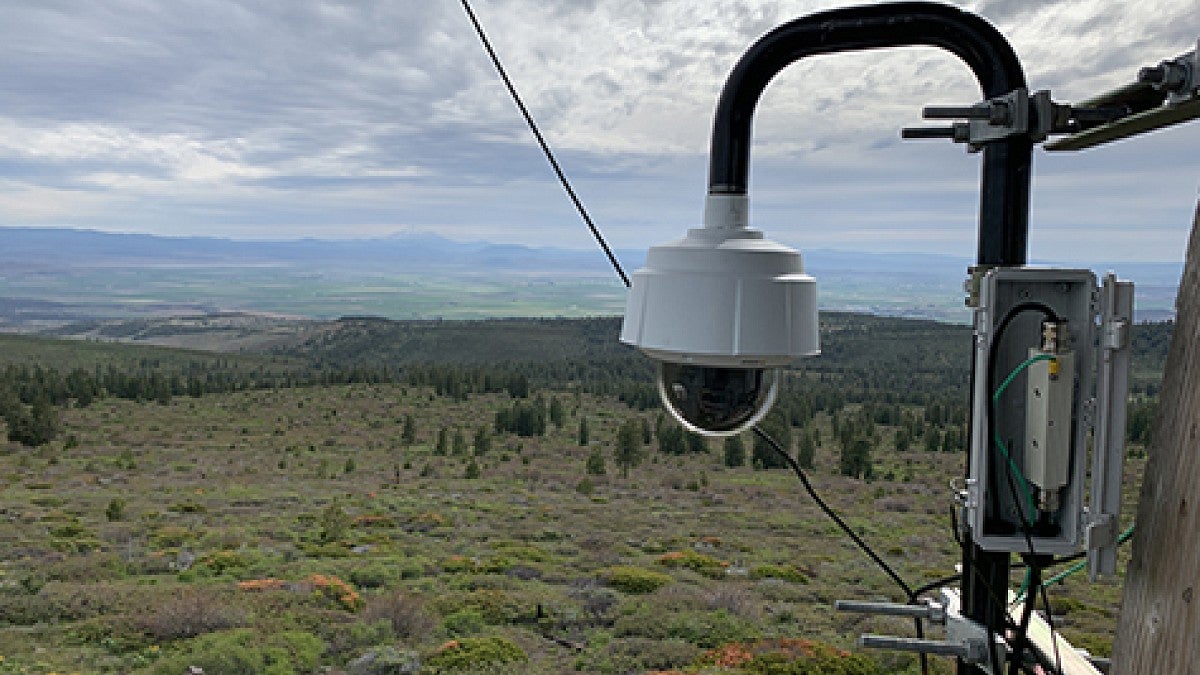 The camera at a fire monitoring tower