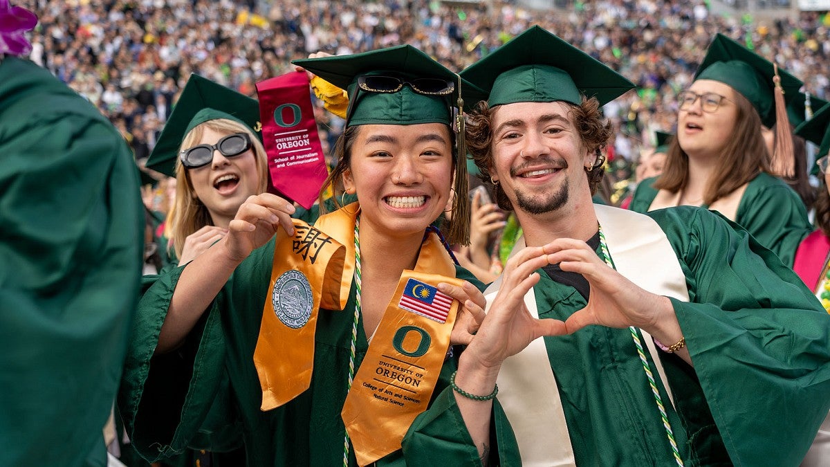 Grads at commencement