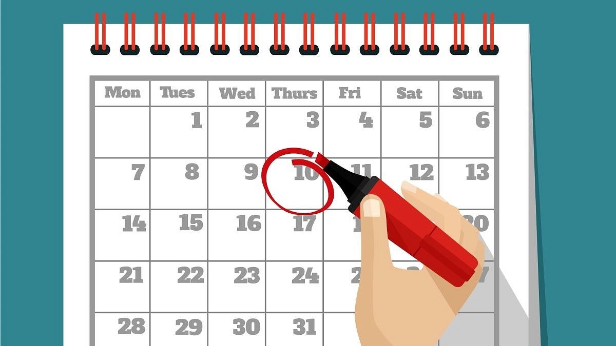 calendar with the 10th circled in red