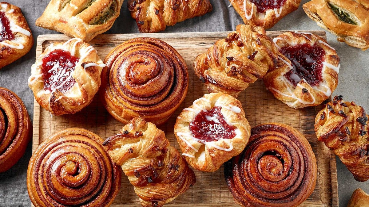 baked pastries on a cutting board