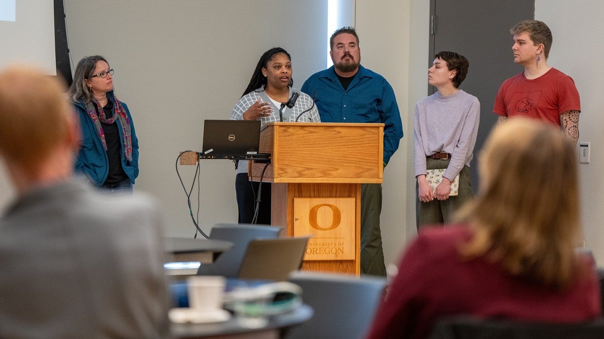 employees present a Financial Stewardship Institute capstone project