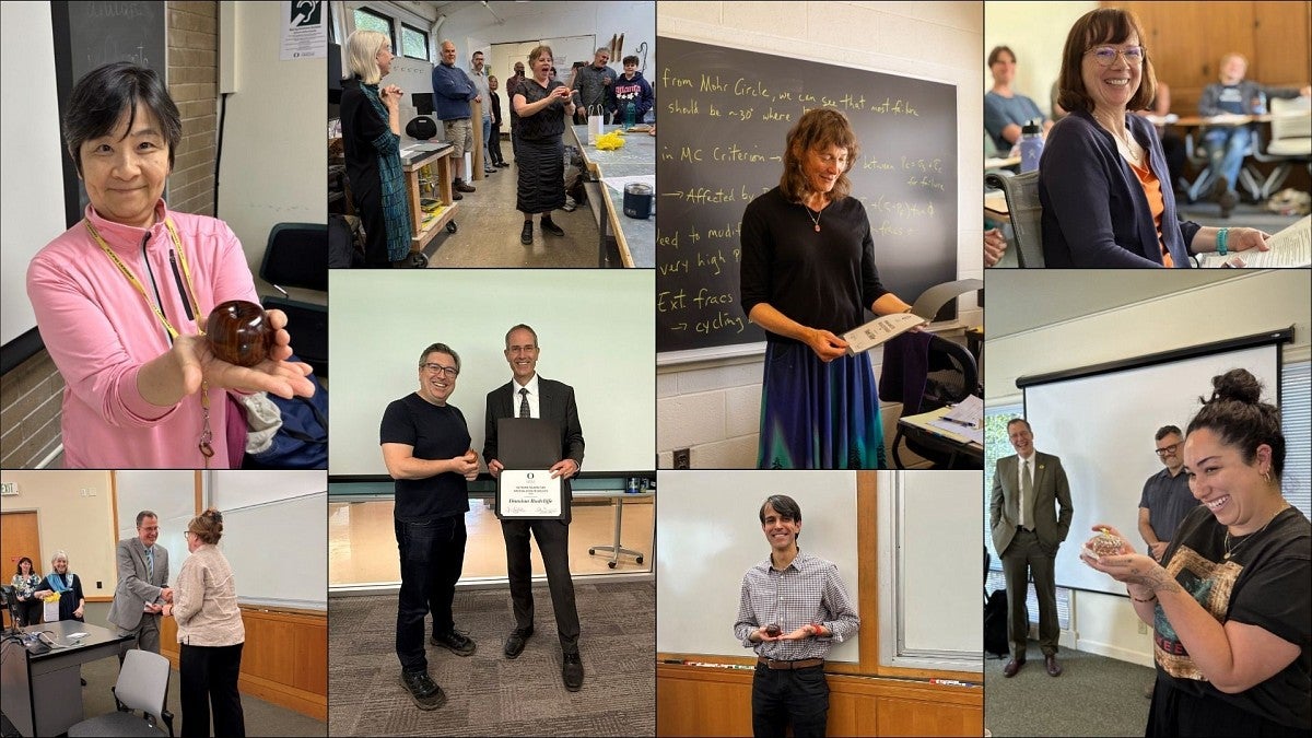Distinguished Teaching Awards winners in a grid