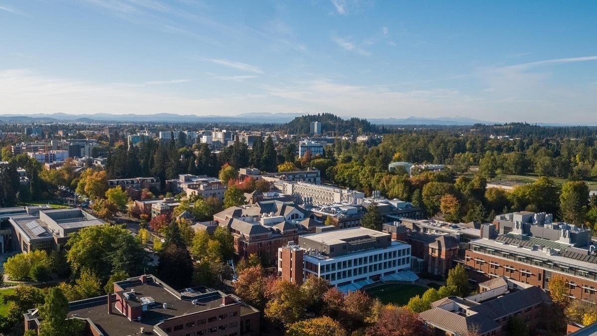 fall campus aerial