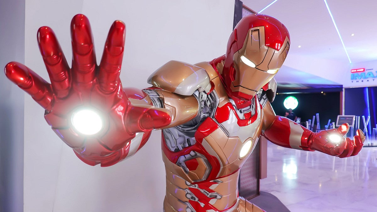 A life-size model of Iron Man