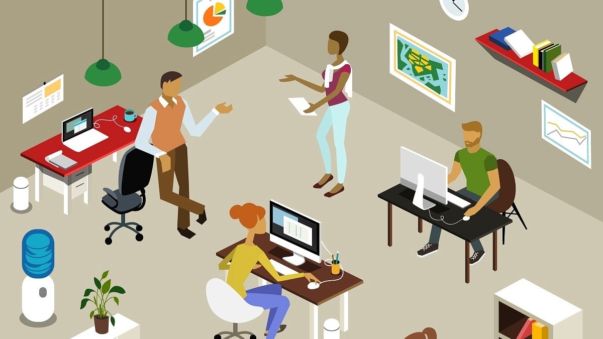 people at work in office