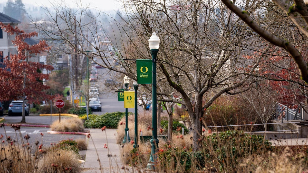 street near College of Education in winter