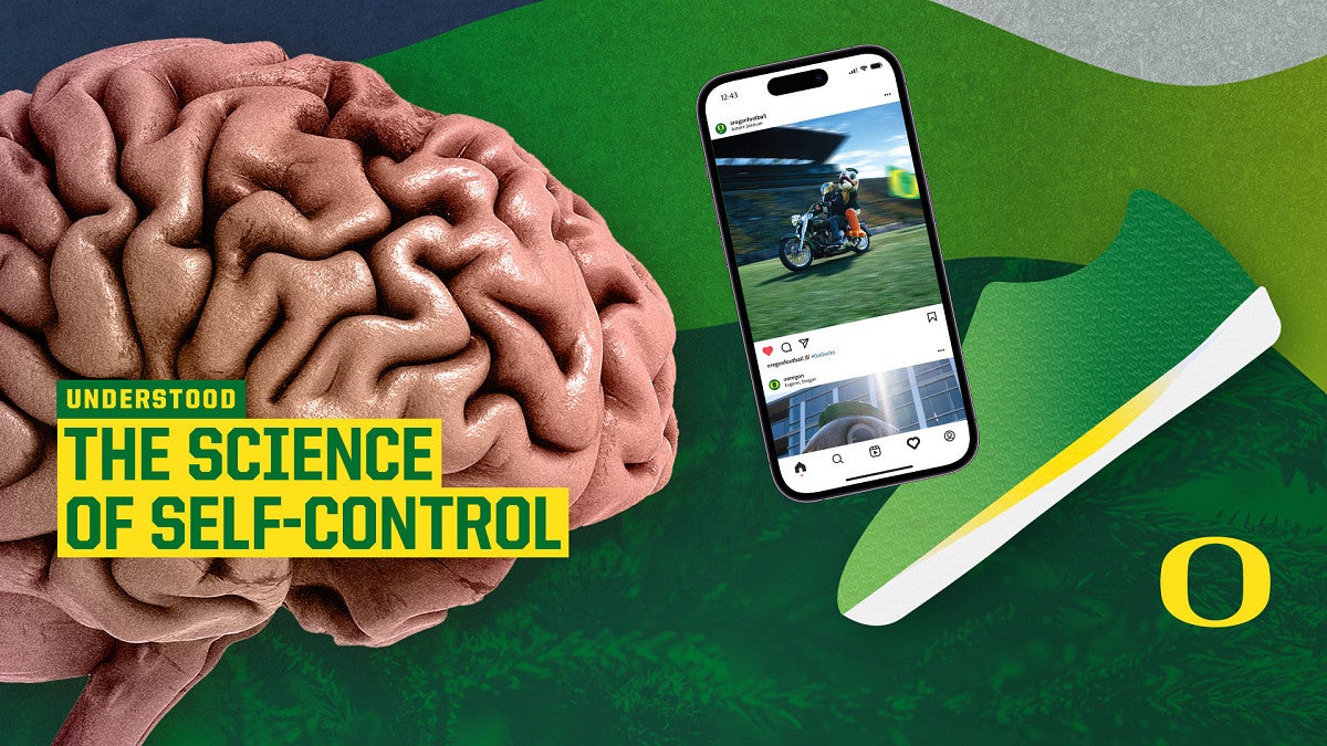 Title page to podast with images of a brain and cellphone