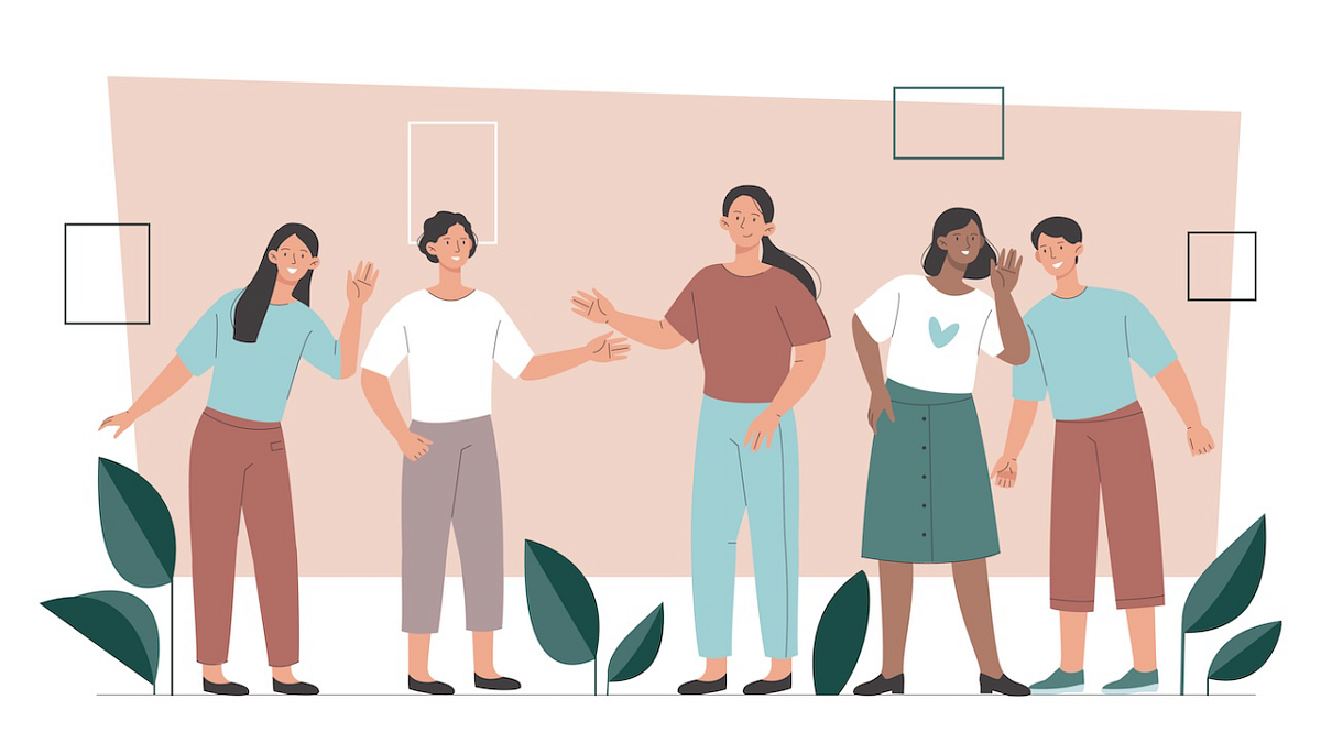 five people standing