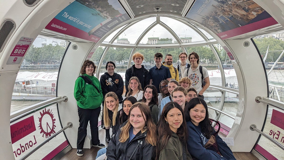 Students in the London Eye