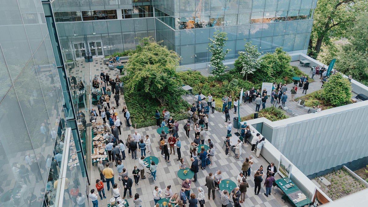 event on Knight Campus patio