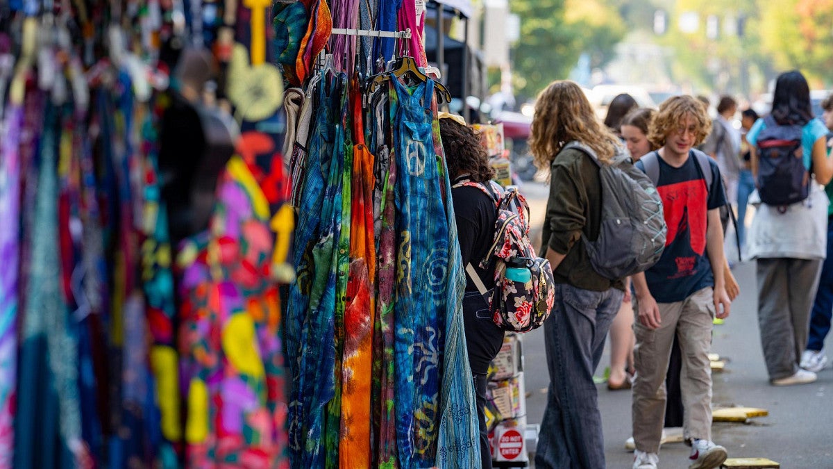 tie-dye booth at street faire