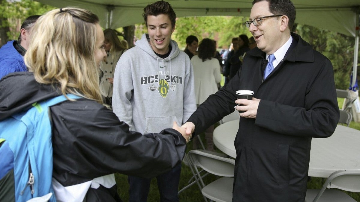 Incoming UO President Michael Schill