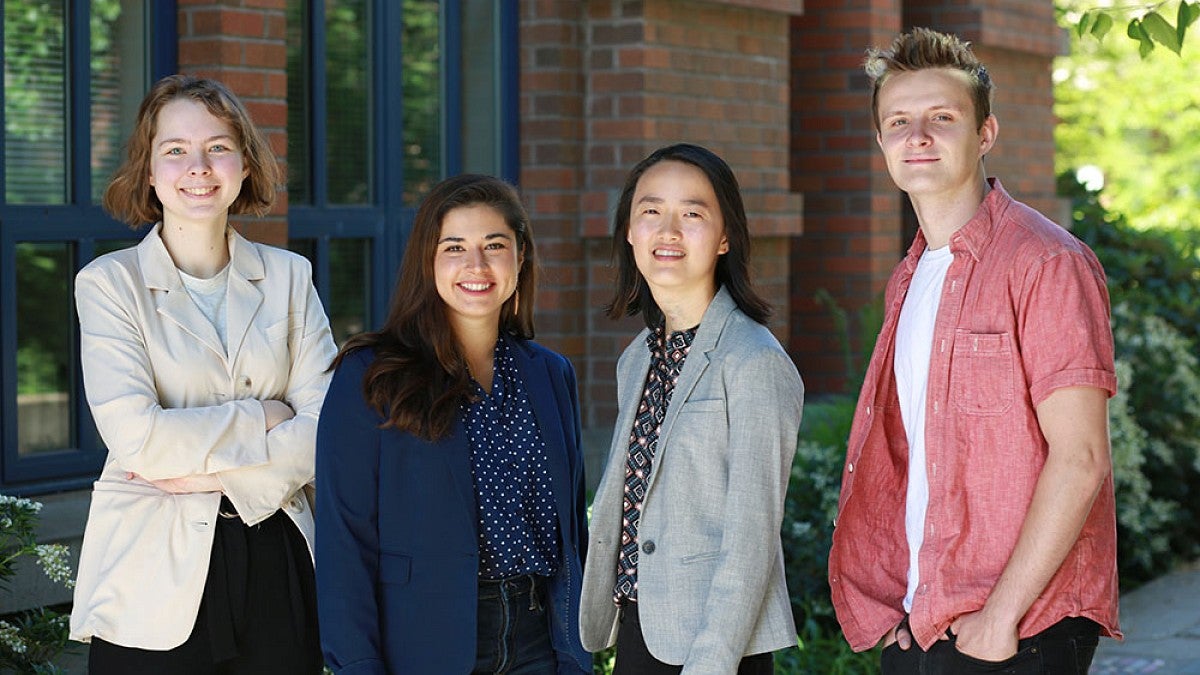Ally Shaw, Michelle Nikfarjam, Chloe Mills, and Vincent Collins are the 2019 Boren Award recipients from the University of Oregon.