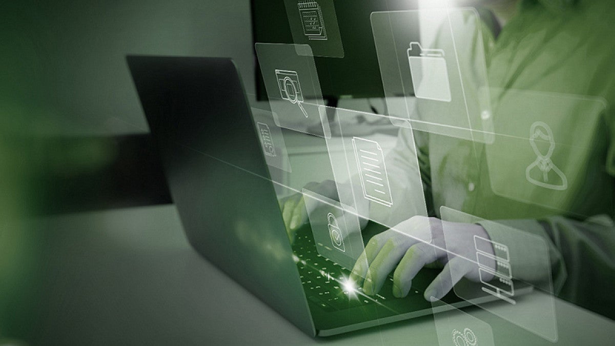 Illusration of laptop user
