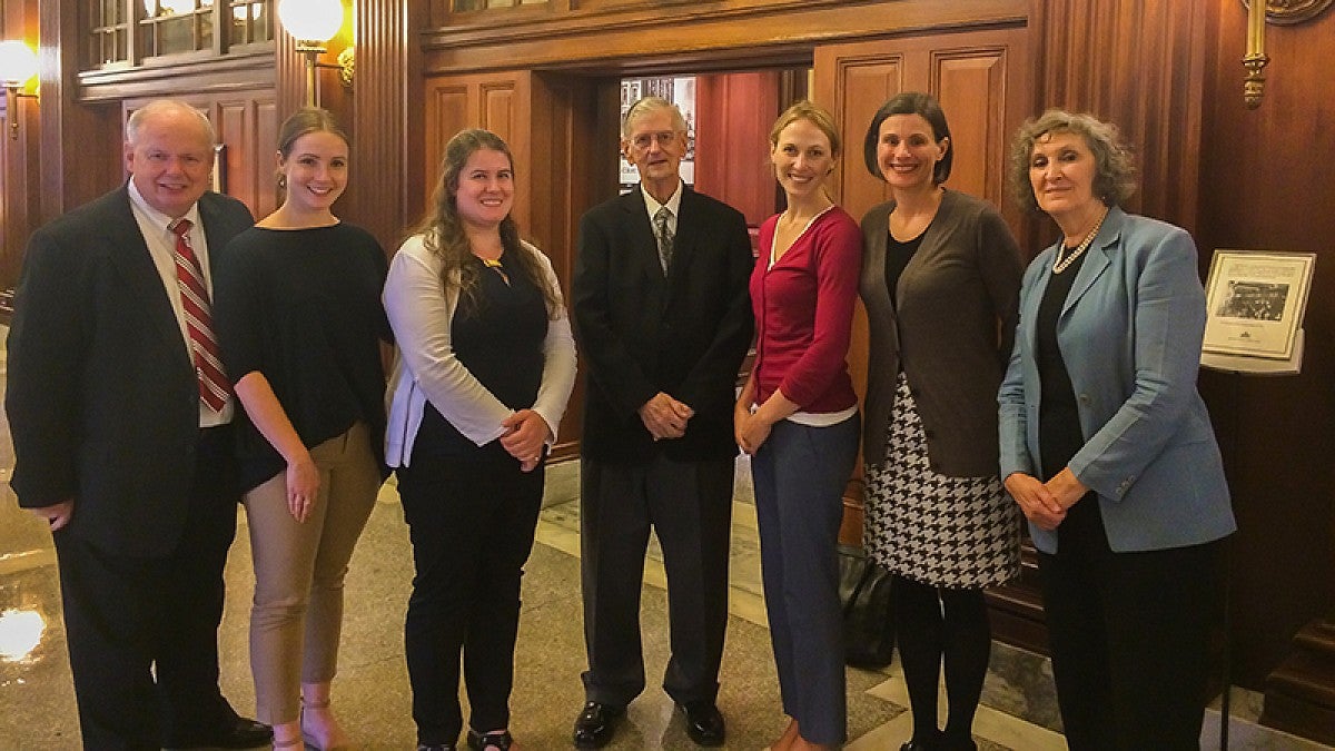 From left: E. Randy Smith, Aileen Carlos, Catharine Roner-Reiter, Edward Leavy, Emily Johnson, Jen Reynolds, Denise Asper.