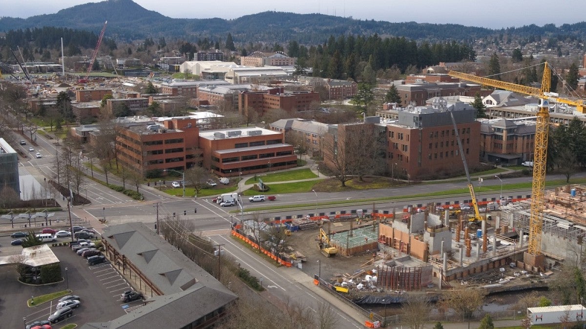 Construction sites on the UO campus