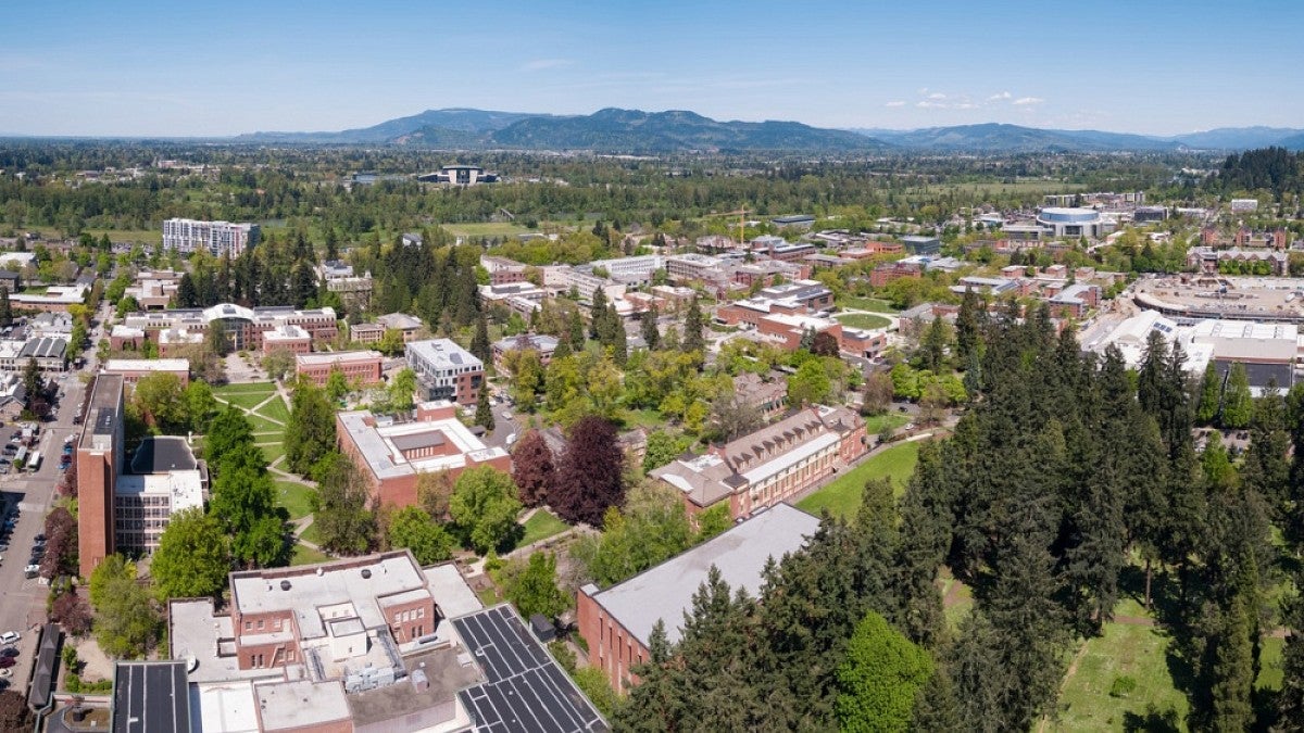 Aerial view of campus