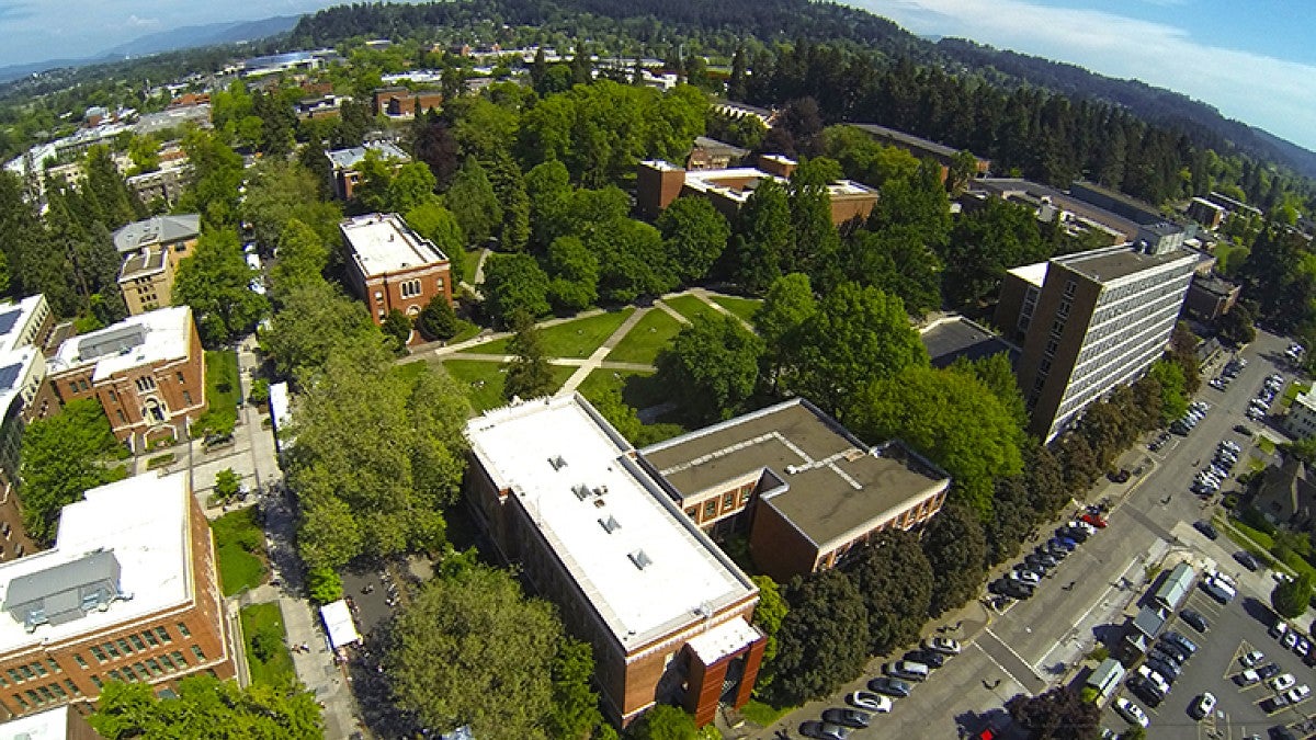 Aerial view of campus