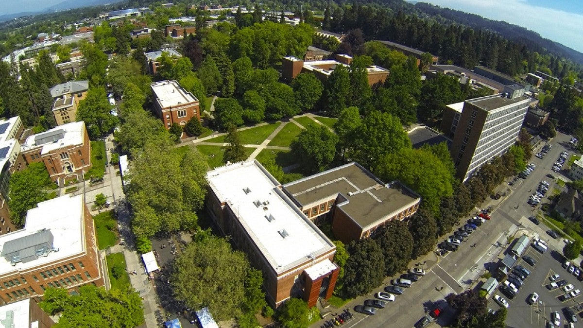 Aerial view of campus