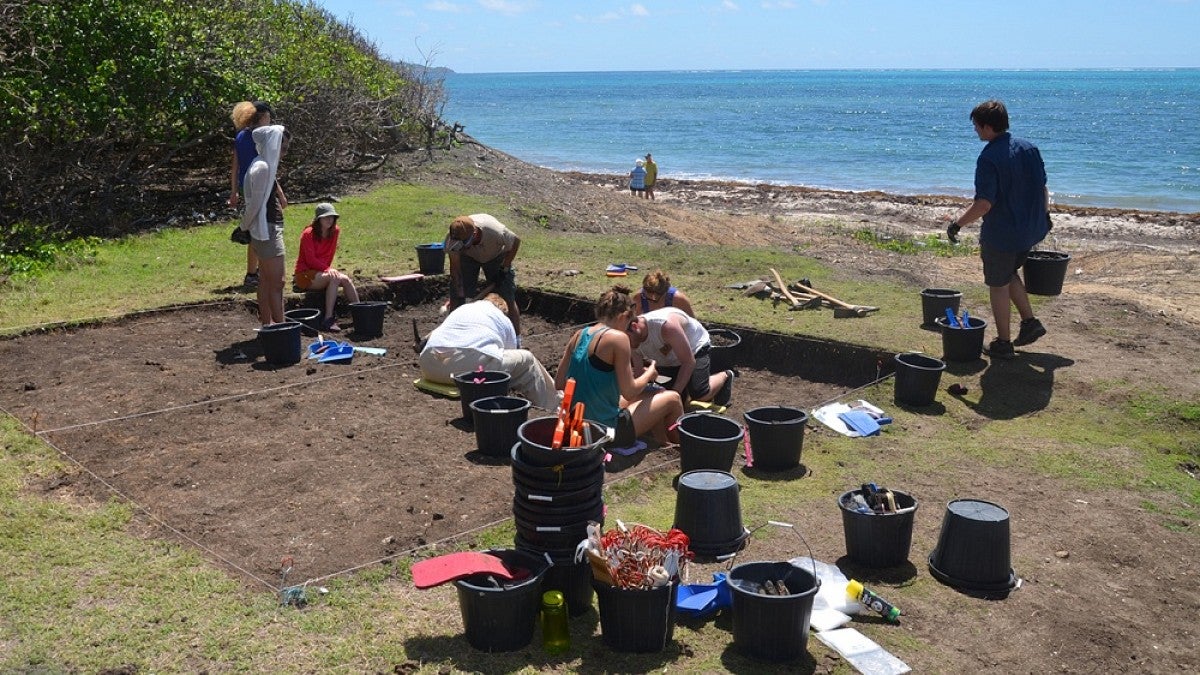 A dig site at Grand Bay