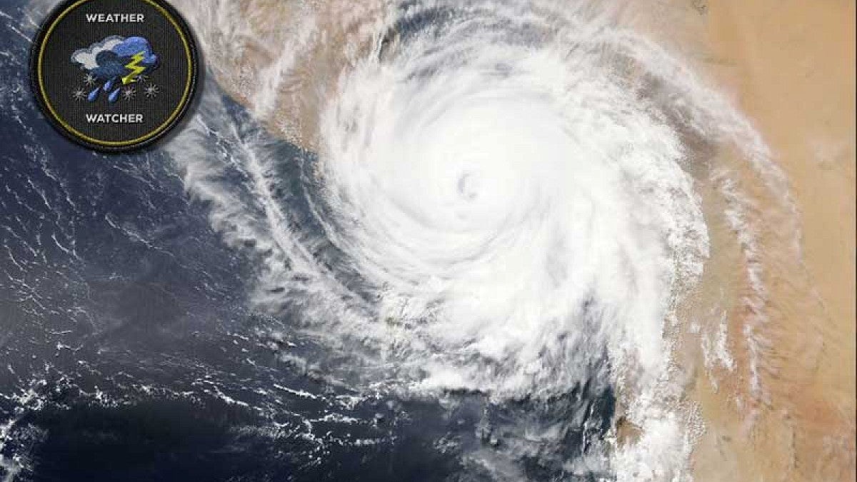 Satellite view of hurricane