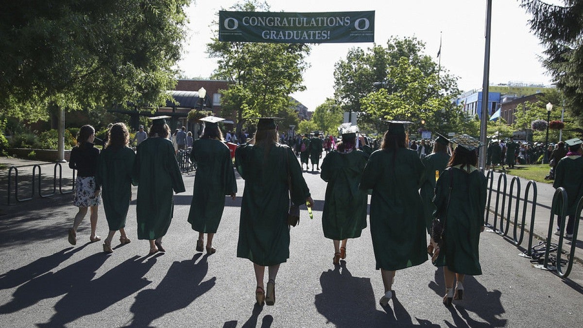 Commencement day grad parade