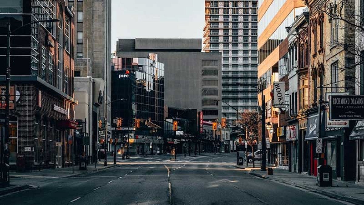 Empty city street