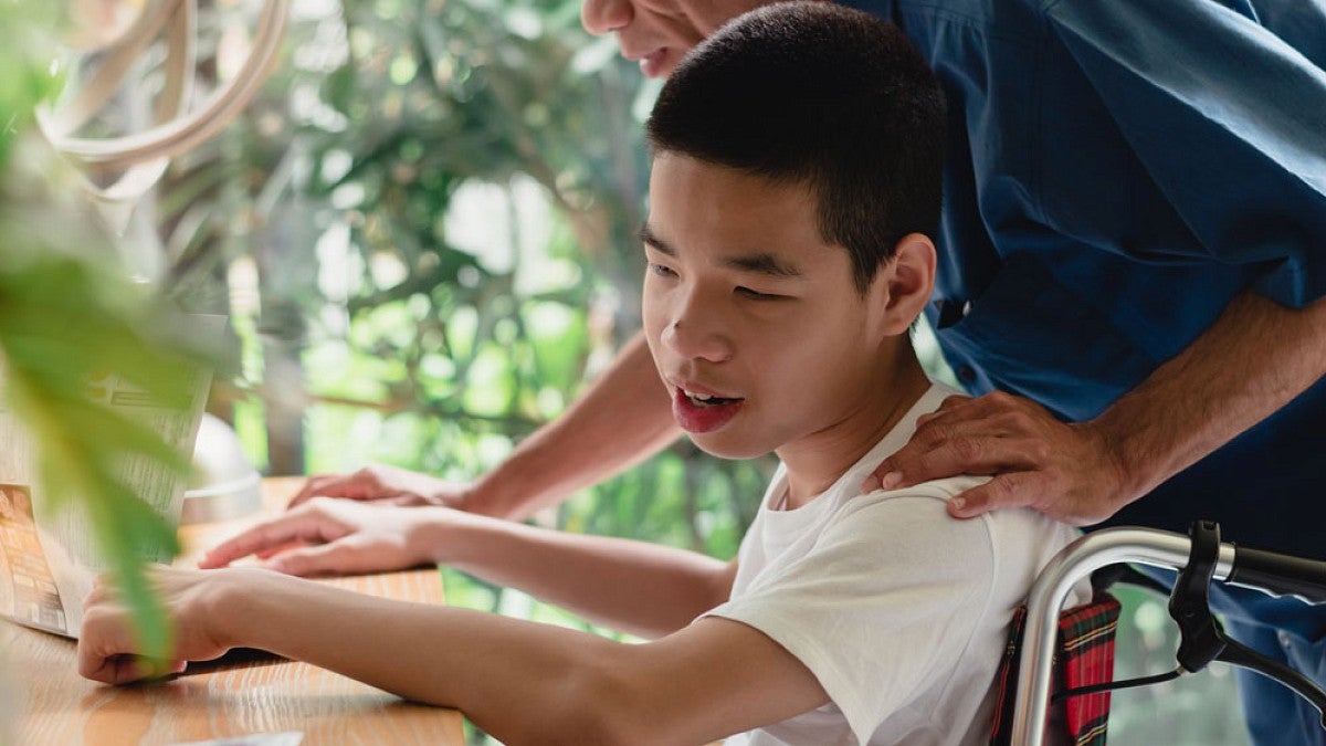 Special education student at home