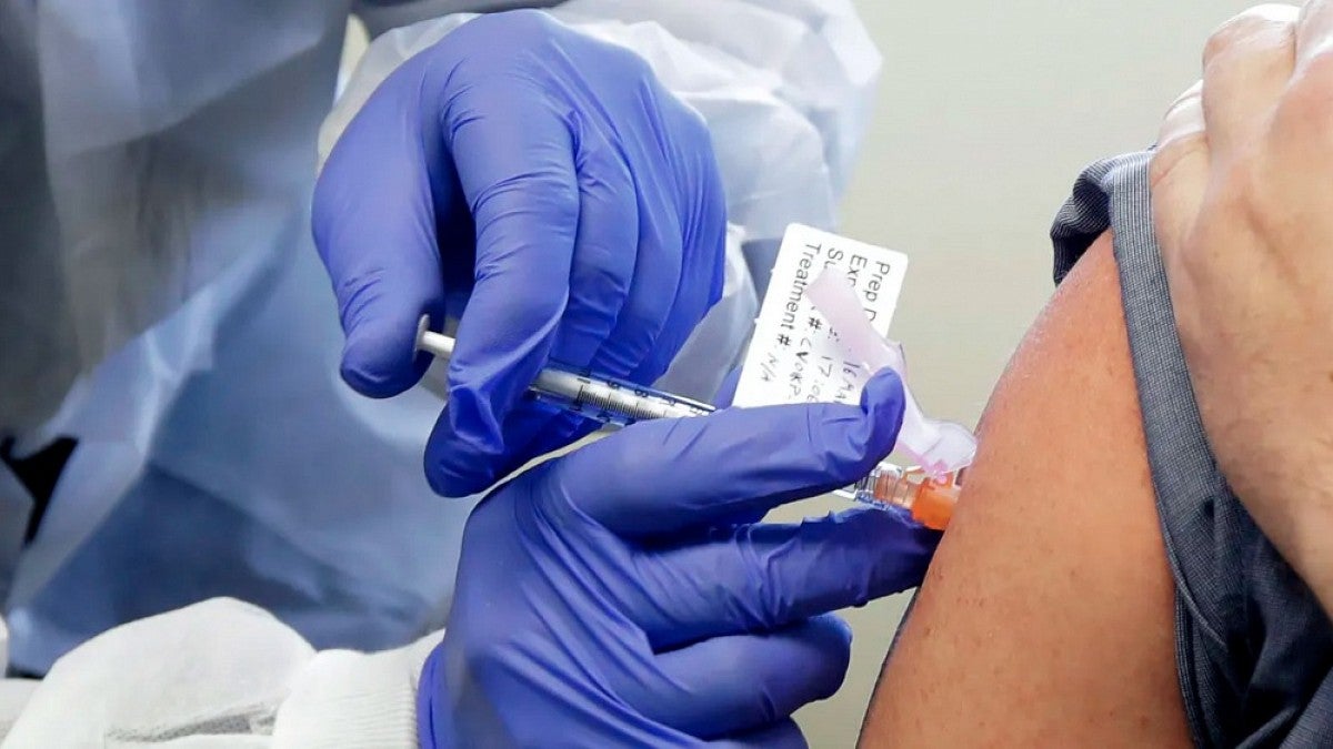 Patient receiving an injection