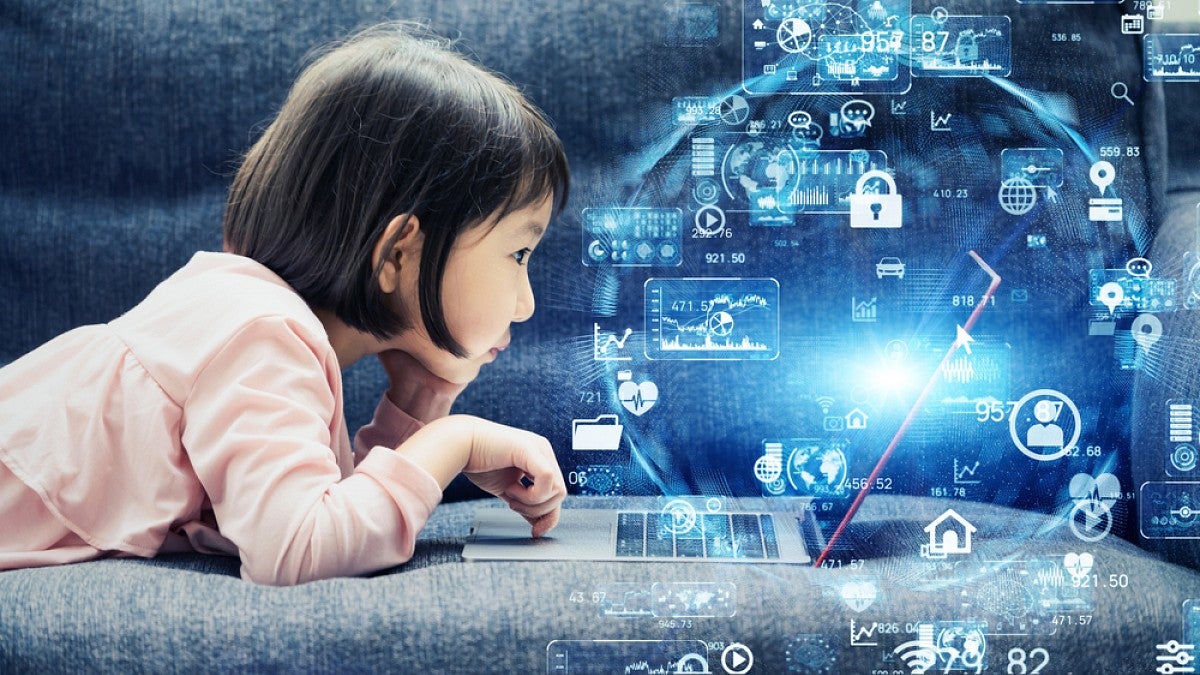 Child with laptop