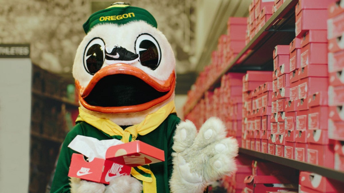 The Duck at a Nike store