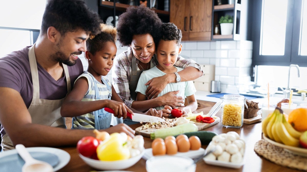 Family eating together