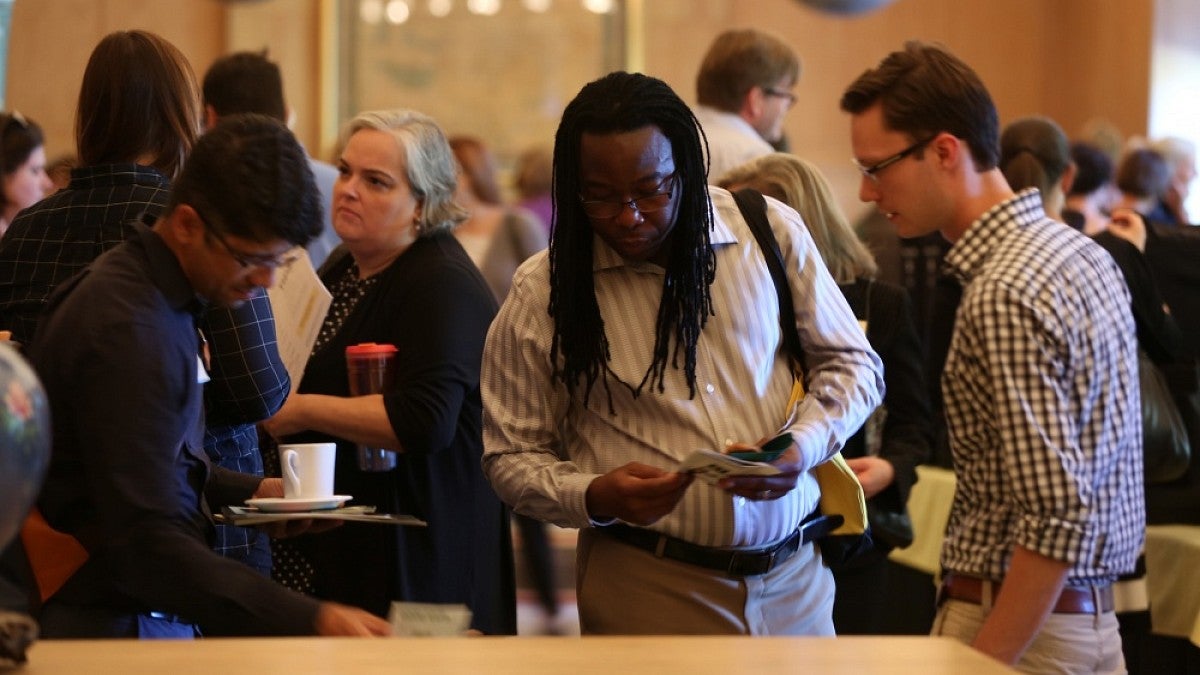 Faculty at an orientation session in 2015