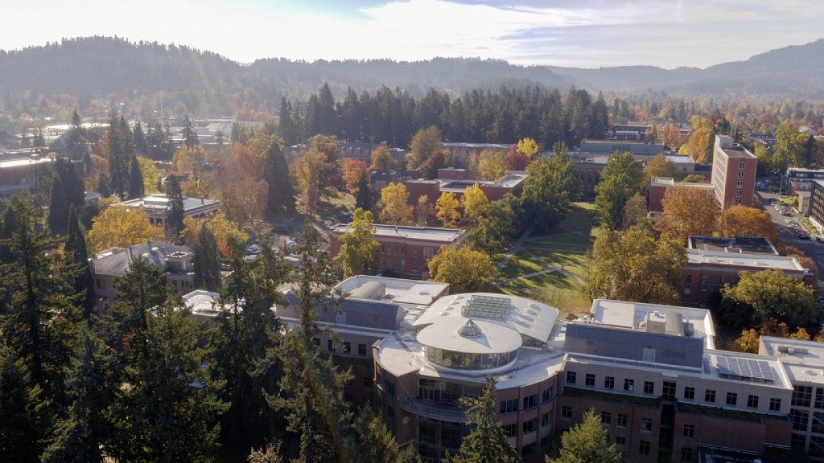 Aerial view of campus