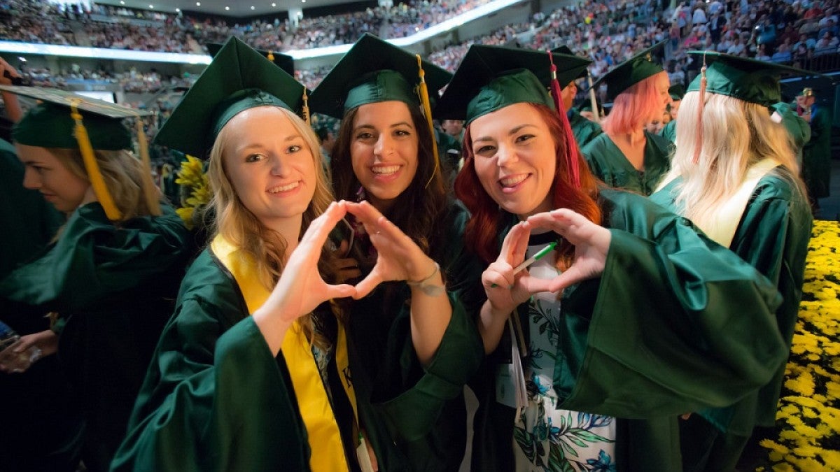 Graduates from the Class of 2105 celebrating