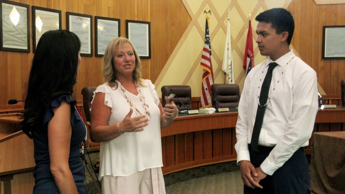 Traven Joseph with Grand Ronde tribal members