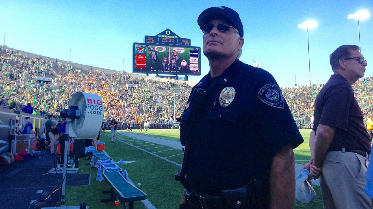 Herb Horner at football game