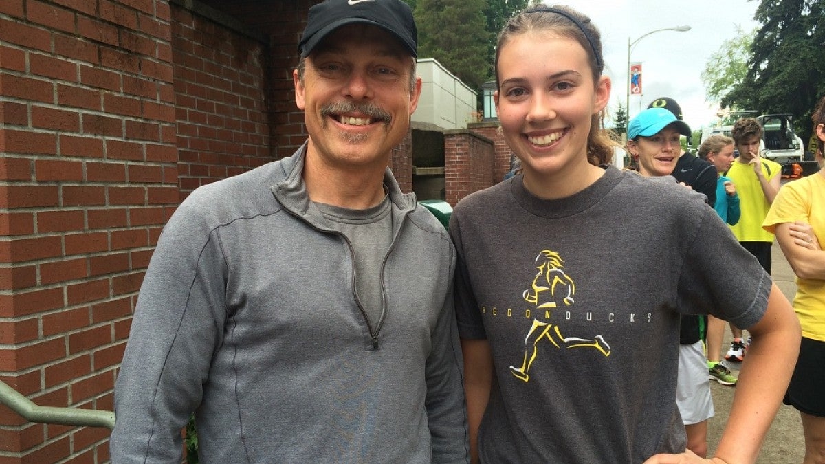 Chemistry professor Jim Hutchison and incoming freshman Makenna Pennel