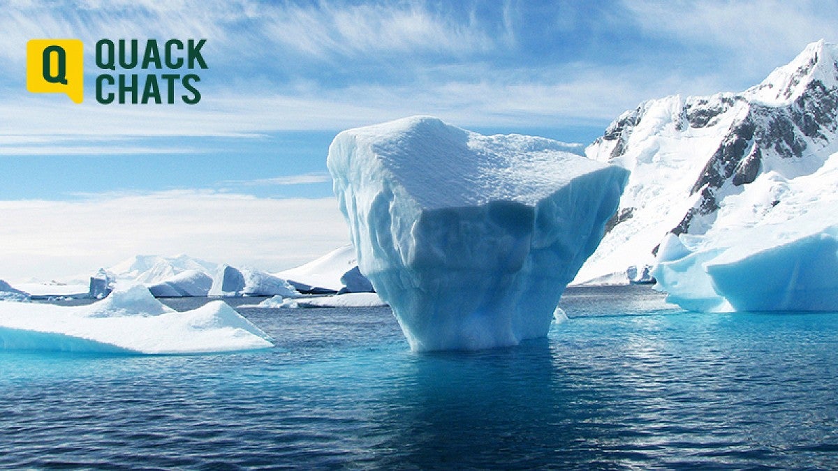 Iceberg flow in the landscape in Greenland