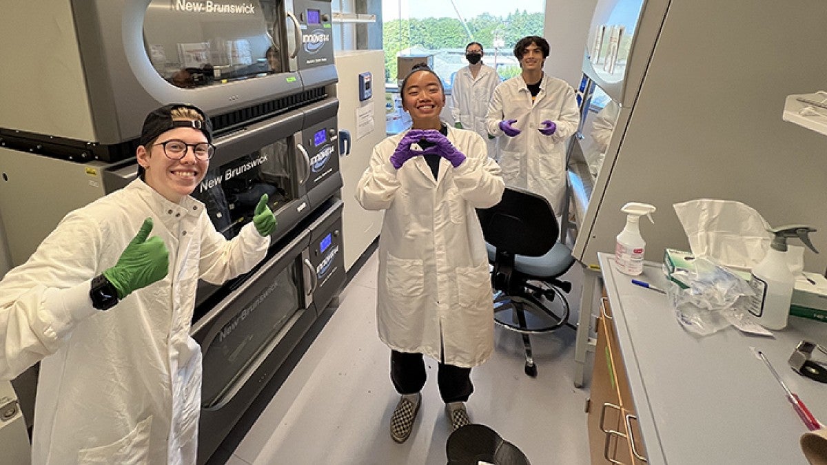 Student research team in lab
