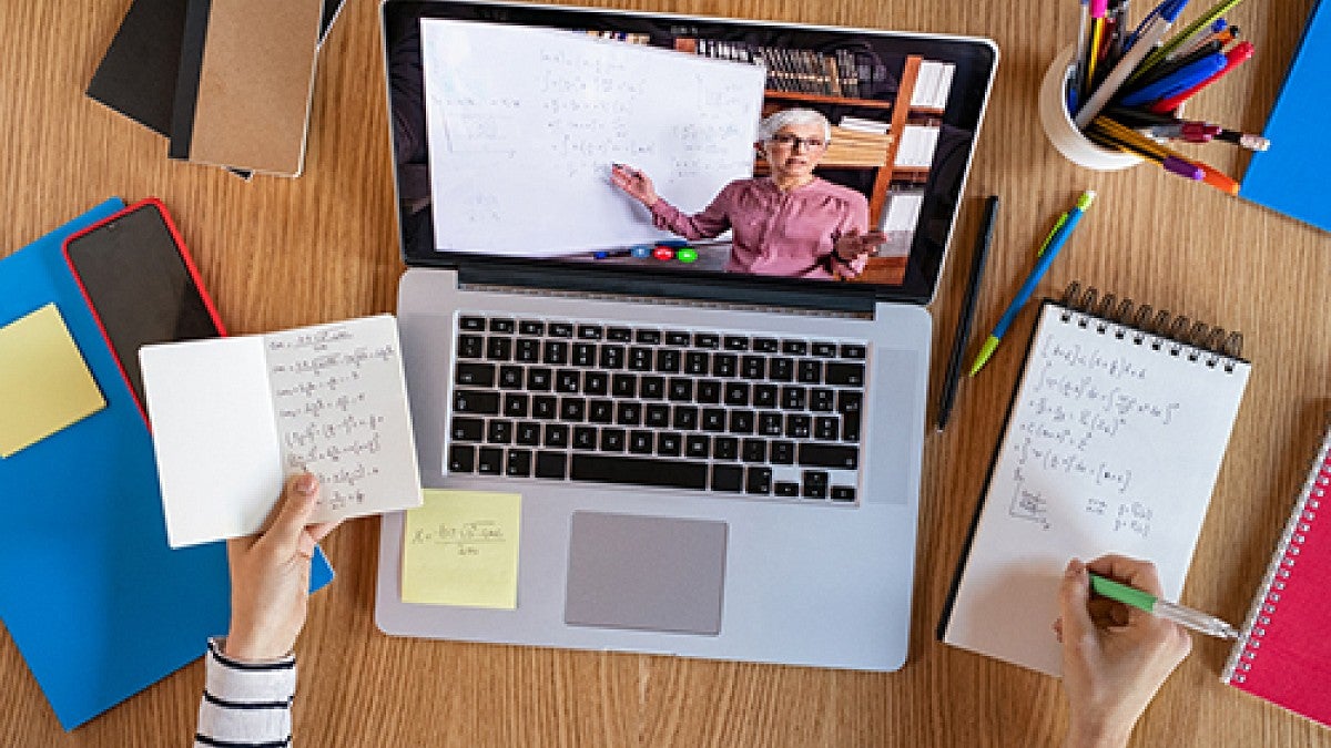 Videoconference on laptop