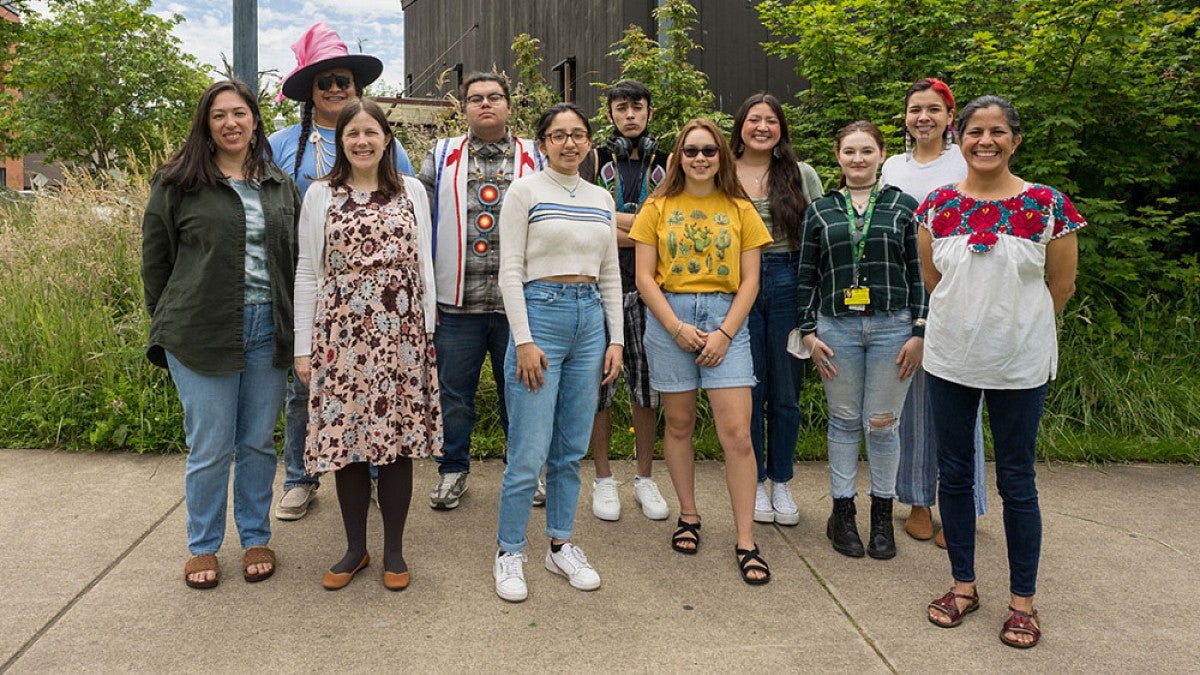 Seminar participants outside UO Longhouse