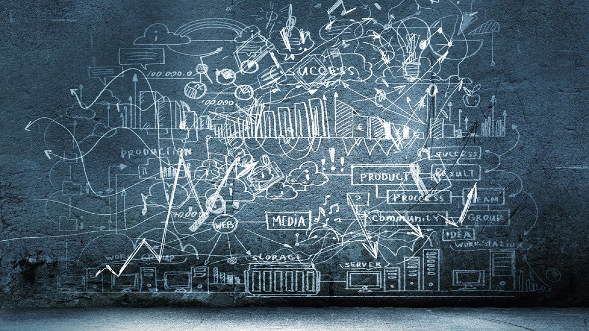 Writing on chalkboard